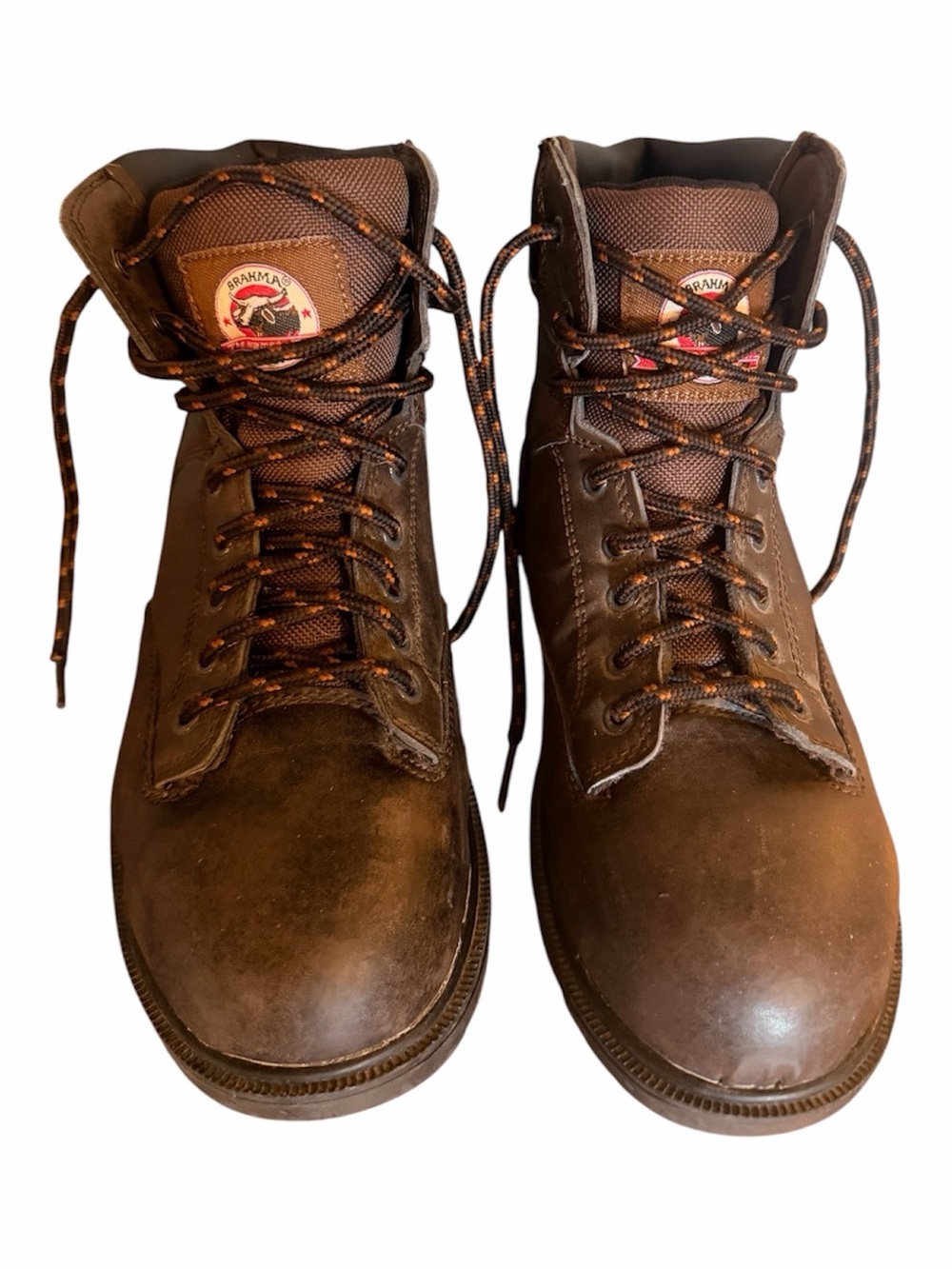 Brahma Brown Leather Work Boots - Men's Durable Lace-Up